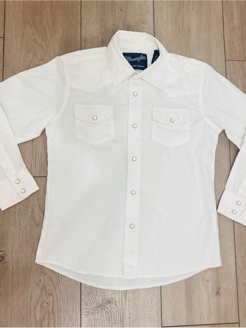 Wrangler Youth White Casual Button-Down Shirt